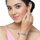 Rose Gold Plated Black Toned White American Diamond Studded  Bracelet