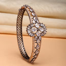 Rose Gold-Plated Black Toned White American Diamond Studded  Bracelet