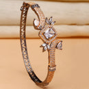 Rose Gold-Plated Black Toned Square Shaped White American Diamond Studded Bracelet