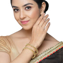 Golden Plated White American Diamond Studded Handcrafted Bangles Set of 2