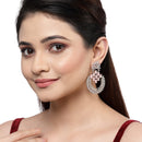Rhodium-Plated American Diamond Studded Circular Chandbali Earrings