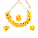 Gold-Plated Yellow Floral Haldi Jewellery Set Combo