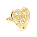 Gold-Plated Heart Shaped Necklace With Ring & Earring