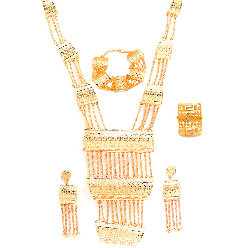 Gold-Plated Multi-Layered Jewellery Set