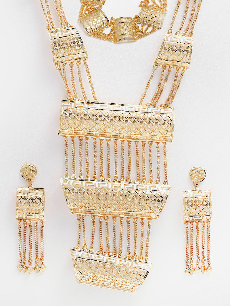 Gold-Plated Multi-Layered Jewellery Set