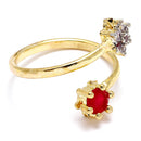 Gold-Plated Red & White American Diamond-Studded Jewellery Set Combo