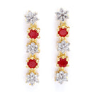 Gold-Plated Red & White American Diamond-Studded Jewellery Set Combo