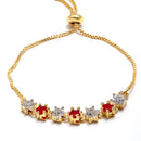 Gold-Plated Red & White American Diamond-Studded Jewellery Set Combo