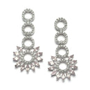 Rhodium-Plated Pink American Diamond Studded Classic Necklace with Earrings Jewellery Set