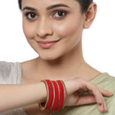 Gold Plated Red Matt Finish Chuda Bangles Set of 36