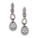 Rose Gold-Plated Gunmetal Toned White American Diamonds Studded Spheroid Necklace & Earrings Jewellery Set