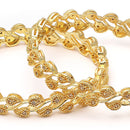 Golden Plated White American Diamond Studded Handcrafted Bangles Set of 2