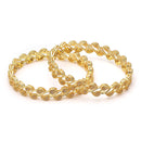 Golden Plated White American Diamond Studded Handcrafted Bangles Set of 2