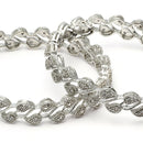 Silver-Plated White American Diamond Studded Handcrafted Bangles Set of 2