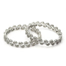 Silver-Plated White American Diamond Studded Handcrafted Bangles Set of 2