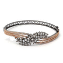 Rose Gold Plated Black Toned White American Diamond Studded  Bracelet