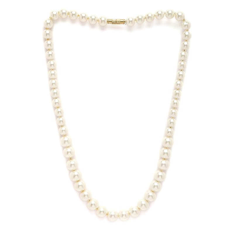Gold-Plated White Pearls Studded Necklace