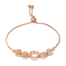 Rose Gold-Plated Heart Shaped White American Diamond Studded Bracelet