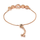 Rose Gold-Plated Heart Shaped White American Diamond Studded Bracelet
