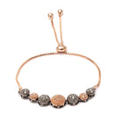 Rose Gold Plated Black Toned Round Shaped White American Diamond Studded Bracelet