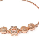 Rose Gold-Plated Star Shaped American Diamond Studded  Bracelet