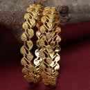 Golden Plated White American Diamond Studded Handcrafted Bangles Set of 2