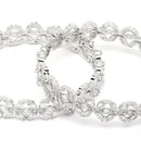 Rhodium-Plated Silver Toned White Floral American Diamond studded Bangles Jewellery Set (Set Of 2)