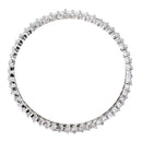 Rhodium-Plated Silver Toned White American Diamond studded Lead Shape Bangle Jewelry Set (Set Of 2)