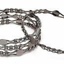 Oxidised Silver-Plated Black Toned White American Diamond studded Temple Coin Bangles Jewellery Set (Set Of 4)