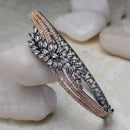 Rose Gold Plated Black Toned White American Diamond Studded  Bracelet