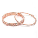 Rose Gold-Plated White American Diamond studded Bangles Jewellery Set (Set Of 4)