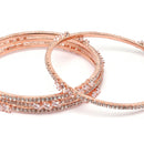 Rose Gold-Plated White American Diamond studded Bangles Jewellery Set (Set Of 4)