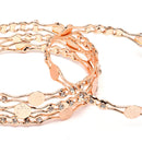 Rose Gold-Plated White American Diamond studded Temple Coin Bangles Jewellery Set (Set Of 4)