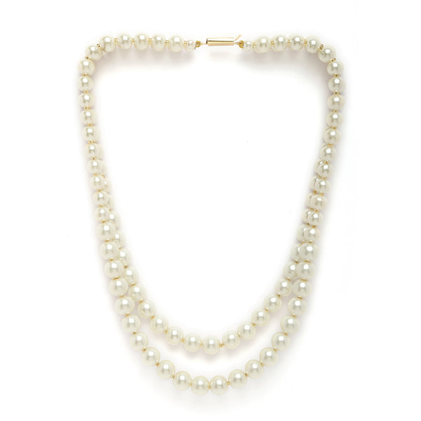Gold-Plated White Pearls Studded Layered Necklace