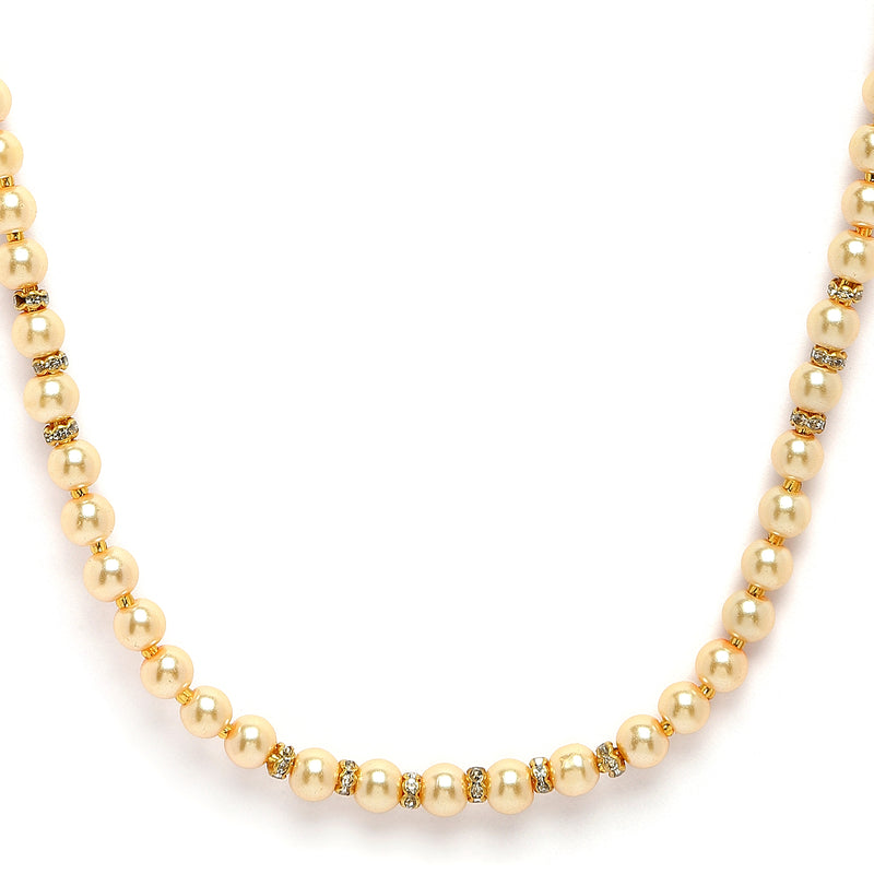 Gold-Plated Champagne Pearls Studded Necklace