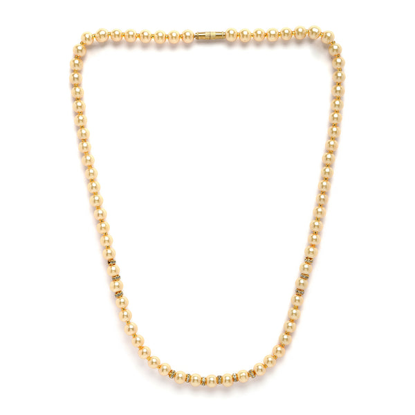 Gold-Plated Champagne Pearls Studded Necklace