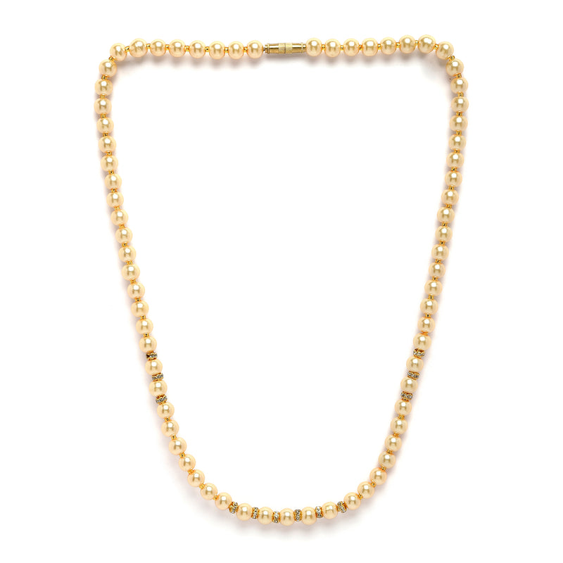 Gold-Plated Champagne Pearls Studded Necklace
