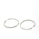 Rhodium-Plated with Silver-Tone American Diamond Circular Hoop Earrings