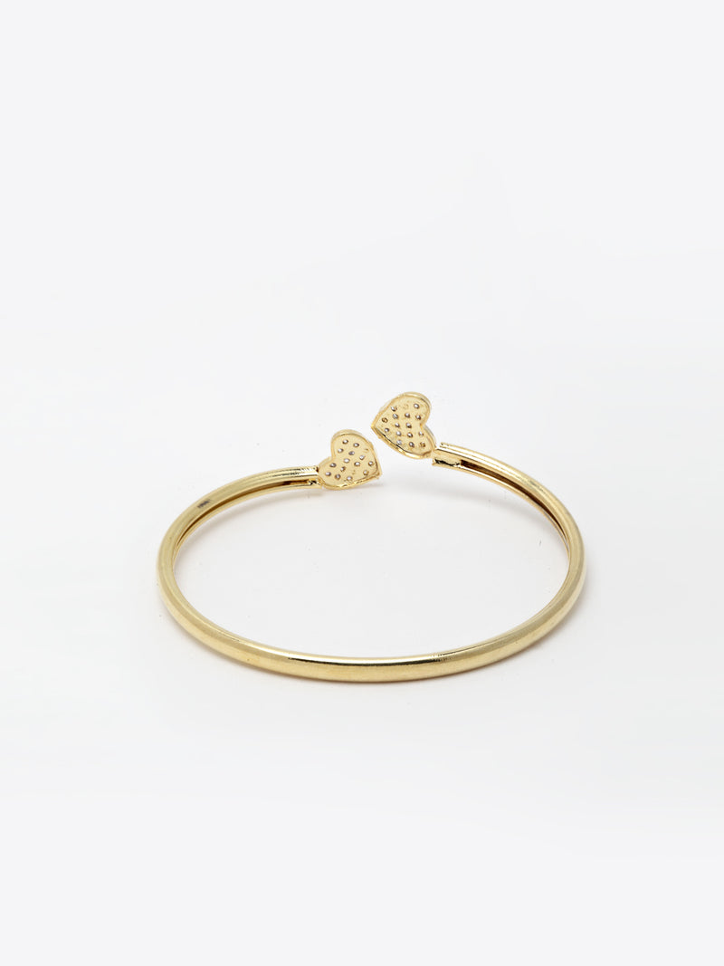 Heart Shaped Gold-Toned & American Diamond Studded Heart Shaped Jewellery Set Combo