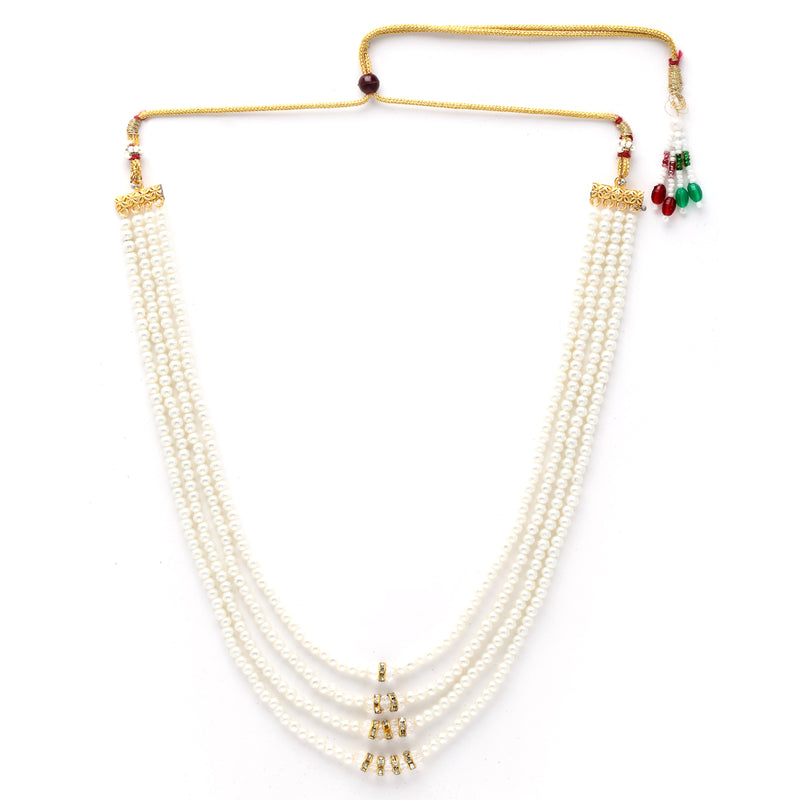 White & Gold-Toned Brass Gold-Plated Necklace