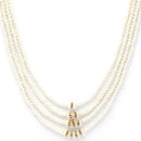 White & Gold-Toned Brass Gold-Plated Necklace