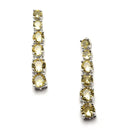 Rhodium-Plated Silver Toned Round Yellow American Diamond Studded Necklace Earrings Jewellery Set