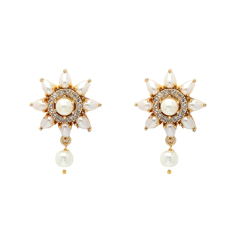 Grey Gold-plated Kundan Studded & Beaded Multistrand Choker Necklace Jewellery Set