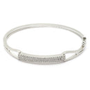 Rhodium-Plated Silver Toned White  American Diamond Studded Bracelet