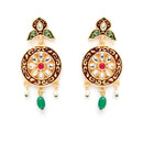 Meenakari Style Gold-Plated White Pearl Beaded Jewellery Set