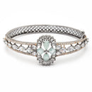 Rose Gold-Plated Black Toned Sea Green American Diamond Studded  Bracelet