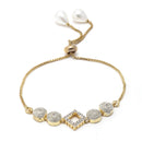 White & Gold-plated American Diamond Studded Jewellery Set Combo