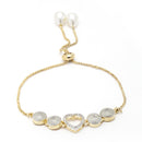 Heart Shaped White & Gold-Plated American Diamond Studded Jewellery Set Combo