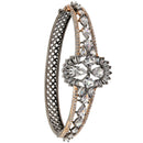Rose Gold-Plated Black Toned White American Diamond Studded  Bracelet
