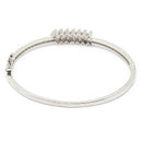 Rhodium-Plated Silver Toned White Flower Shaped American Diamond Studded Bracelet